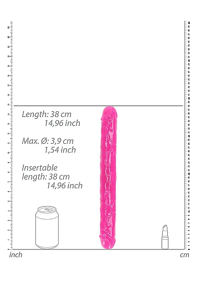 Realrock 15" Glow-N-Dark Double Dong Pink - Image 4