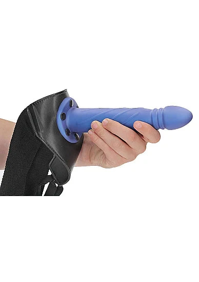 Ouch Twisted Hollow Strap On 8" Blue - Image 5