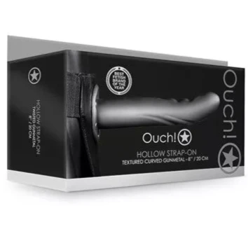 Ouch Textured Curved Hollow Strap 8" Grey - Image 6