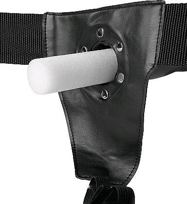 Ouch Ribbed Hollow Strap with Balls 8" Glow - Image 4