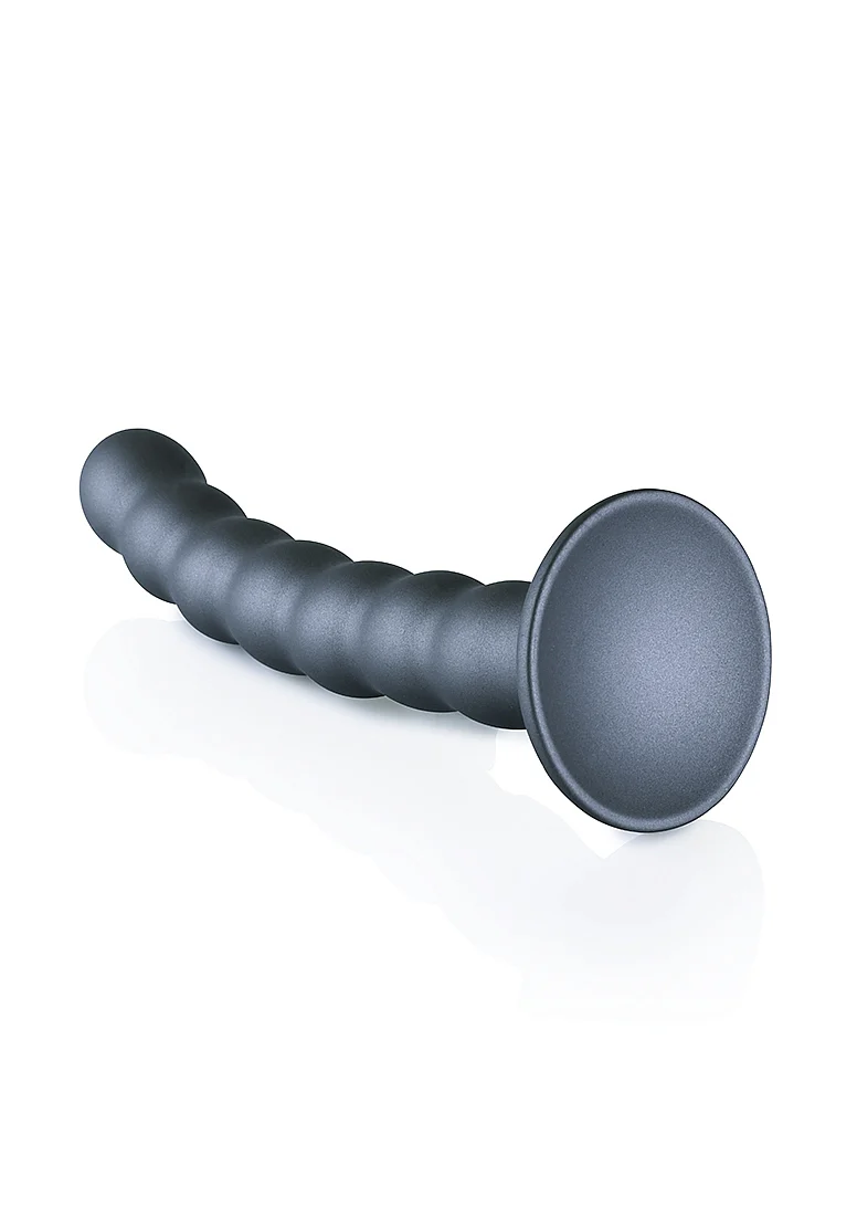 Ouch Beaded G-Spot Dildo 6.5" Gun Metal - Image 3