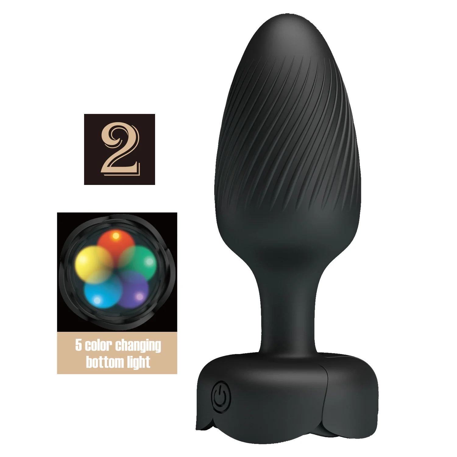 Pretty Love Varian 2 Vibrating Butt Plug with LED Lights BI-040182 - Image 3
