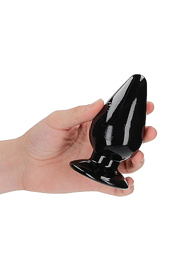 Realrock 4.5" Crystal Clear Plug Black - Image 3