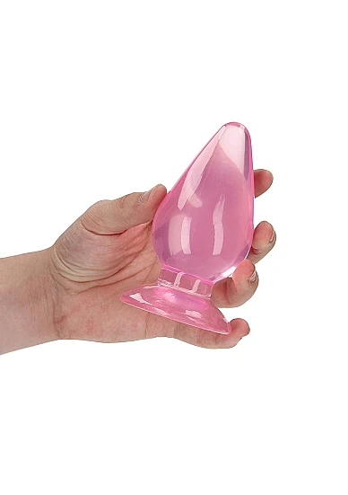 Realrock 4.5" Crystal Clear Plug Pink - Image 3