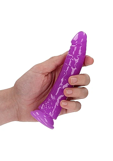 Realrock 6" Glow-N-Dark Dildo Purple - Image 2