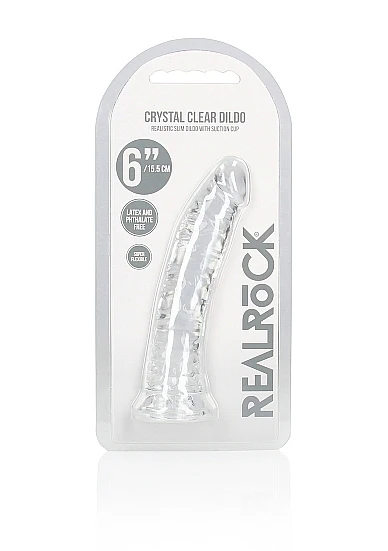 Realrock 6" Slim Dildo Clear - Image 2