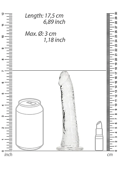 Realrock 6" Slim Dildo Clear - Image 5