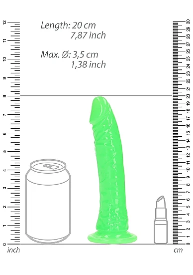 Realrock 7" Glow-N-Dark Dildo Green - Image 4