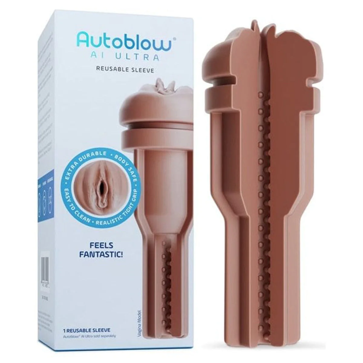 Autoblow AI Ultra Reusable Vagina Sleeve Brown - Image 6