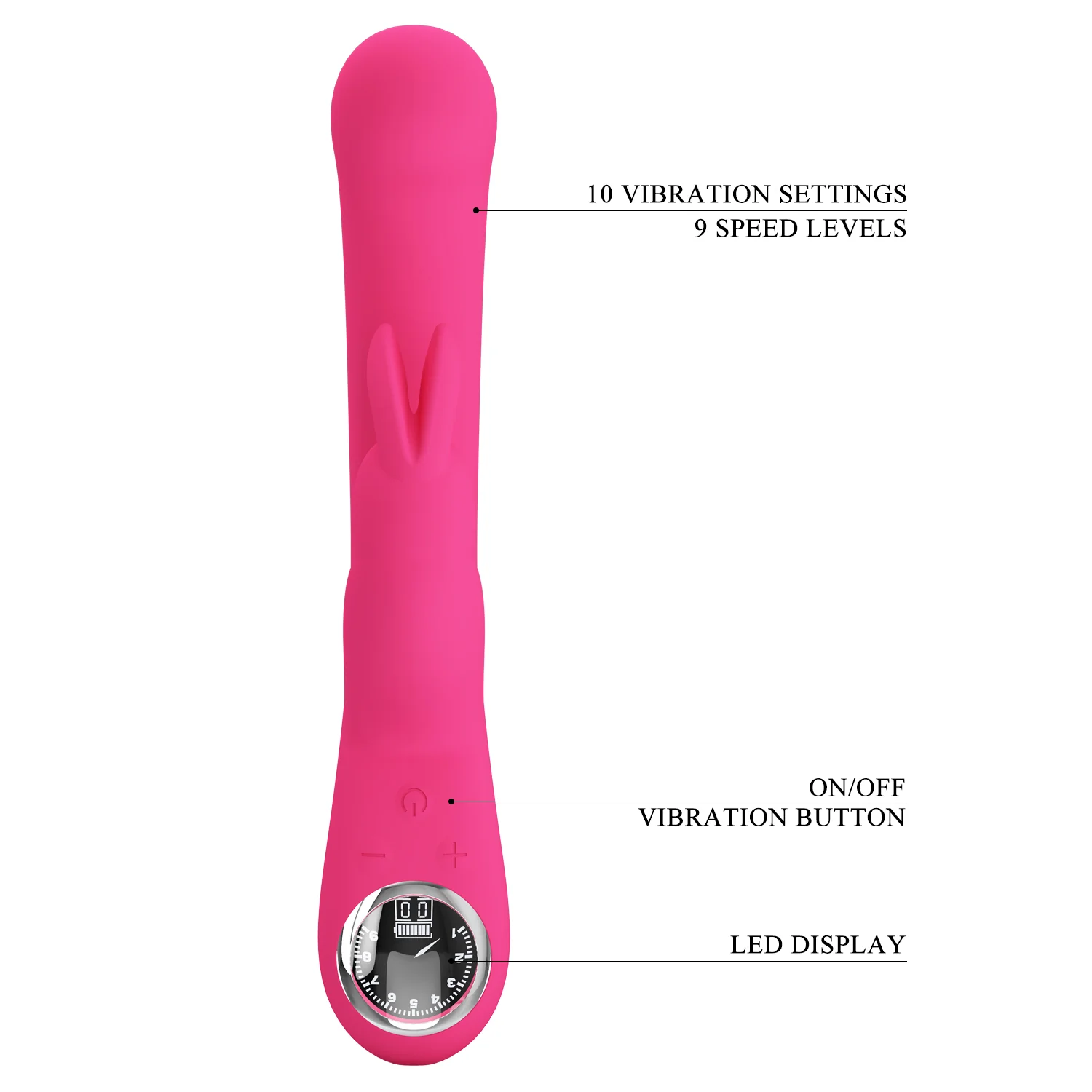 Pretty Love Lamar Rabbit Vibe BW-500004LED-1 Hot Pink - Image 5
