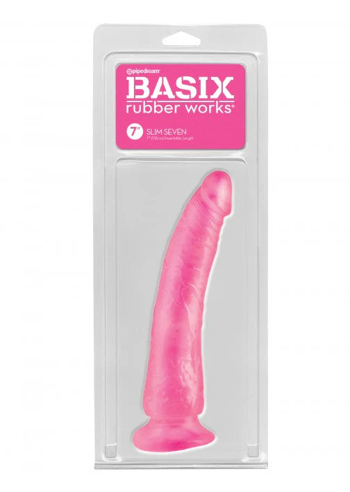 Pipedream Basix 7 Slim Seven Pink Dong - Image 2