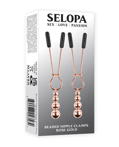 Selopa Beaded Nipple Clamps Rose Gold