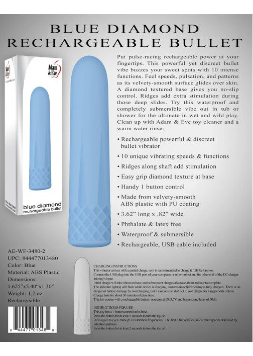 Adam & Eve Blue Diamond Rechargable Bullet - Image 8
