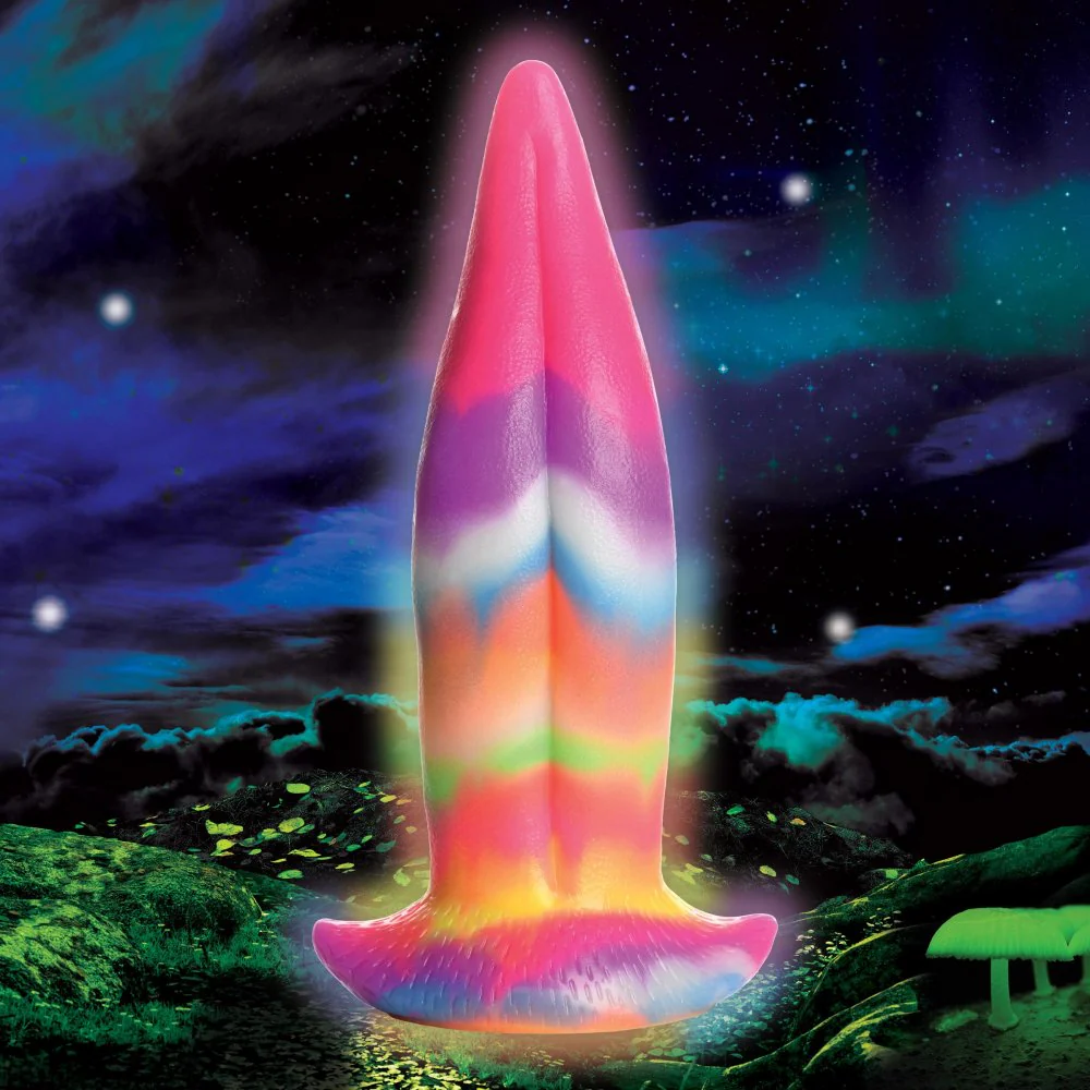 Creature Cocks Unicorn Kiss 8.4" Tongue Glow-In-The-Dark Silicone Dildo - Image 3