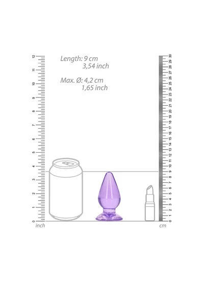 Realrock 3.5" Crystal Clear Plug Purple - Image 2