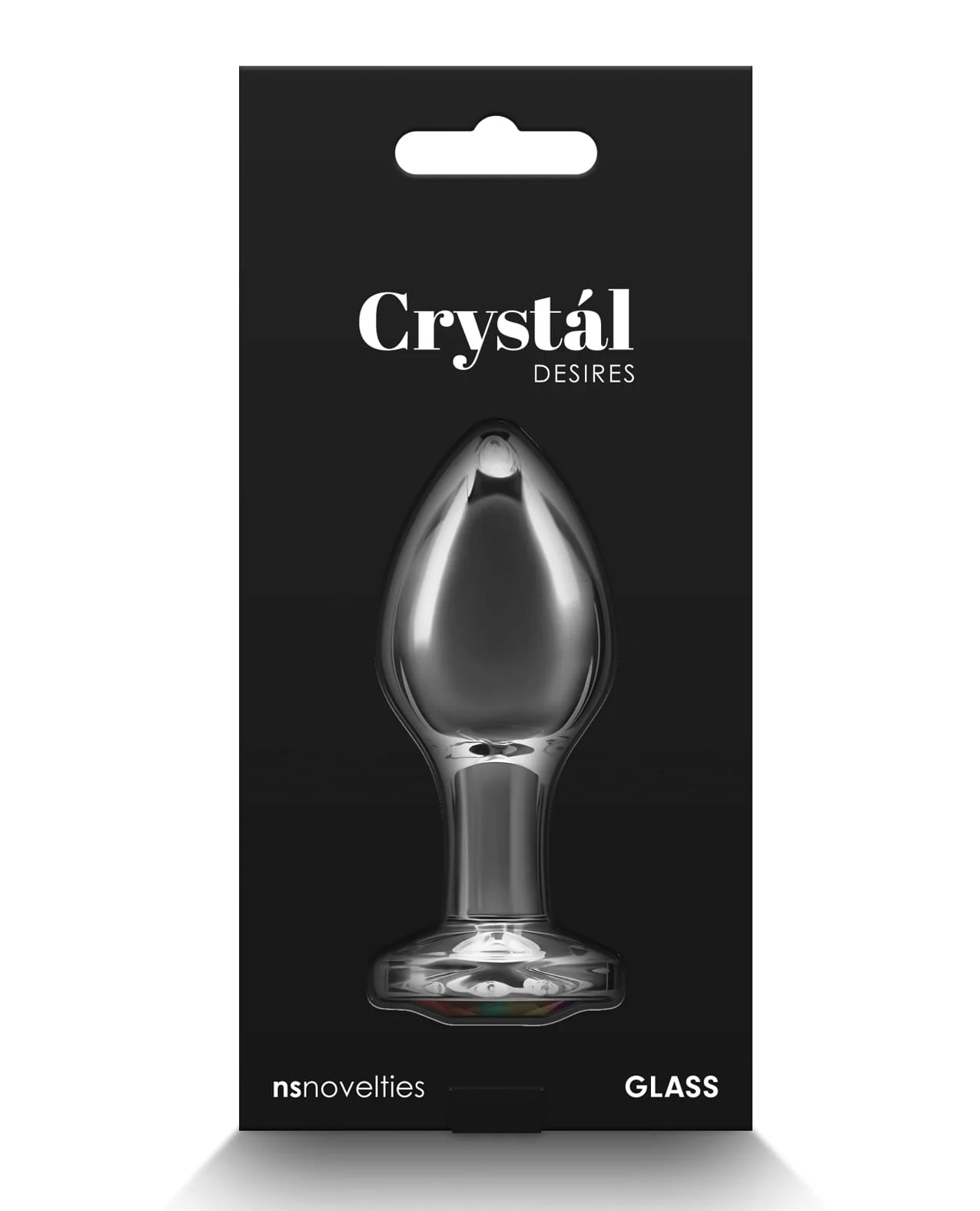 Crystal Desires Glass Round Gem Butt Plug Medium Rainbow - Image 4