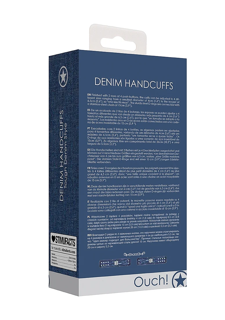 Ouch Denim Handcuffs  BLUE - Image 6