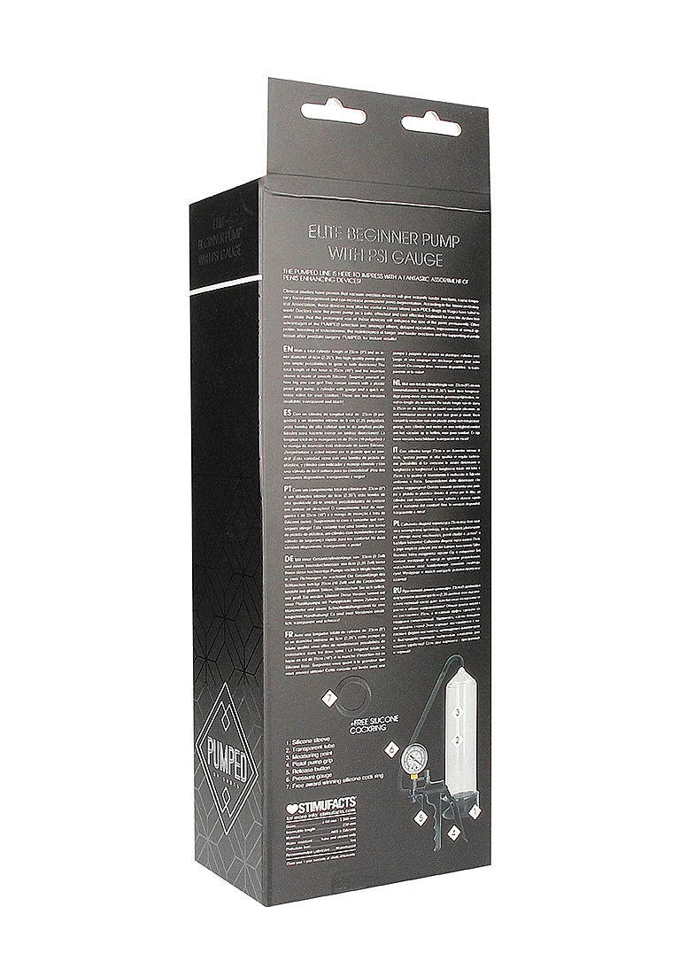 Pumped Elite Beginners Pump with PSI Gage - Translucent - Image 12