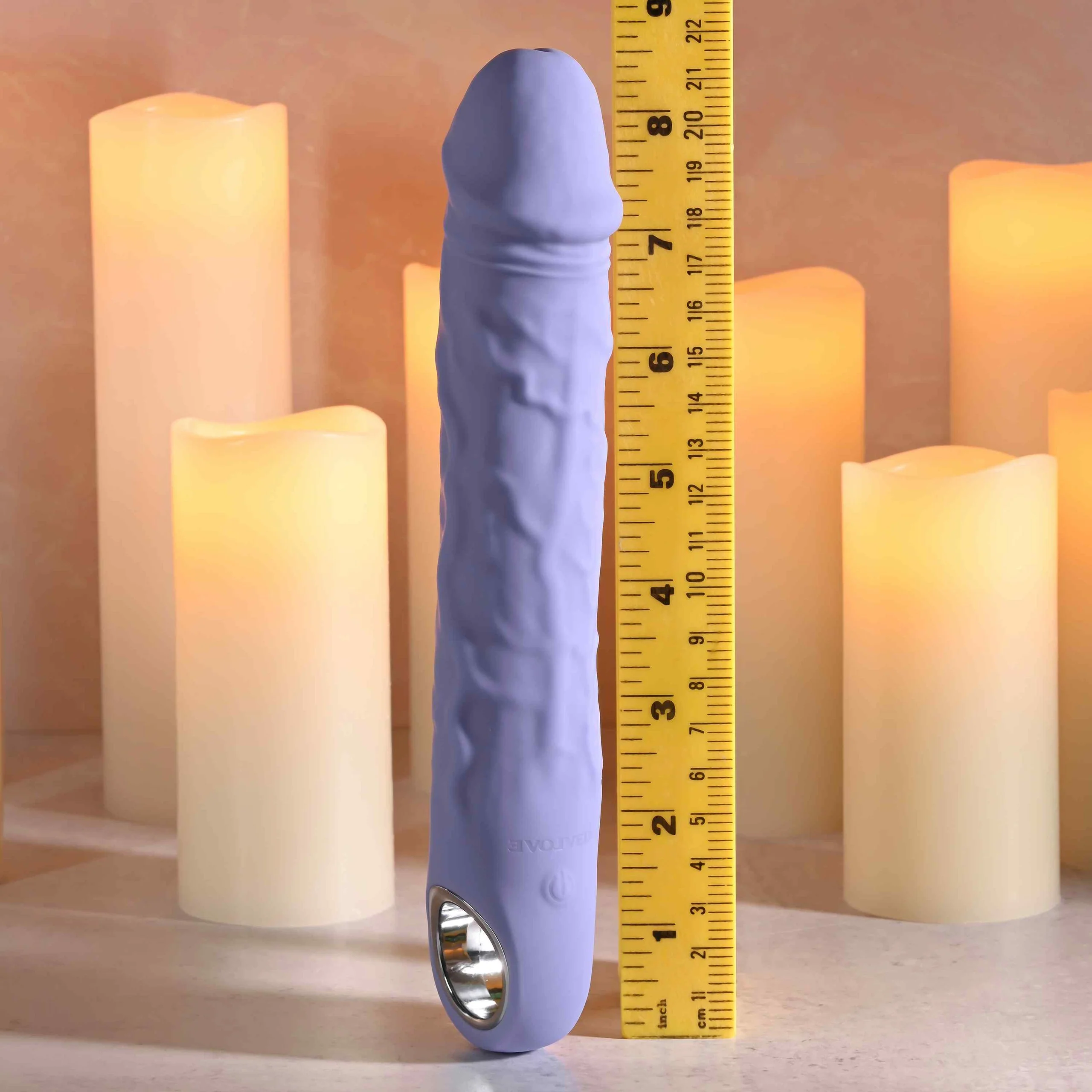 Evolved Large Purple Fantasy Realistic Dildo Vibrator - Image 8