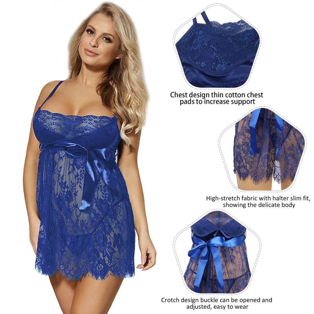 Oh Yeah Eyelash chemise Blue M/L -  R80456-4 - Image 5