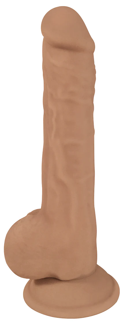 Fleshstixxx 9" Silicone Dong w Balls - Latte - Image 2