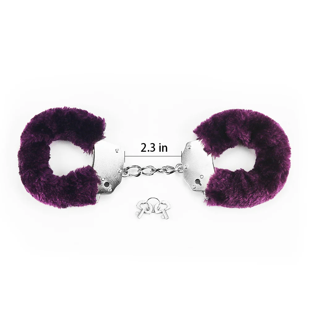 Love Toy Fluffy Hand Cuffs Purple LV1501 - Image 2