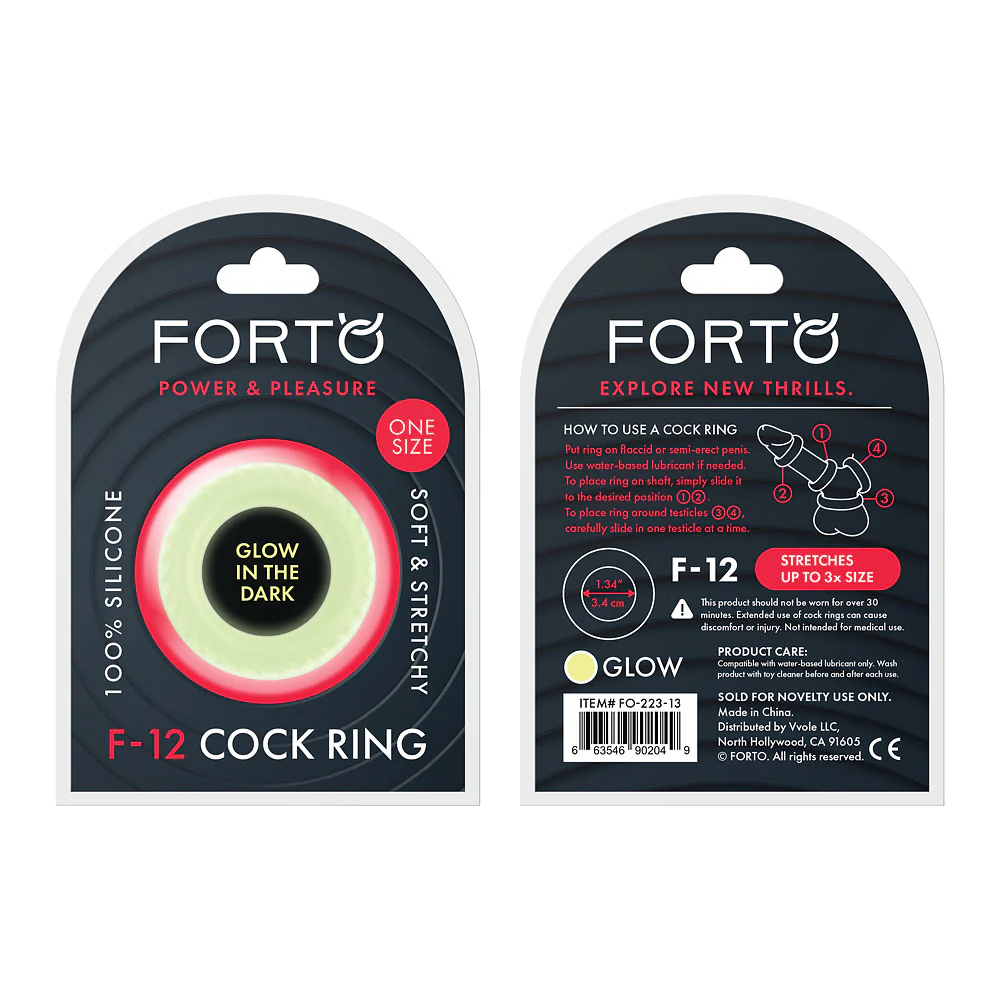 Forto F-12 Cock Ring Glow Green
