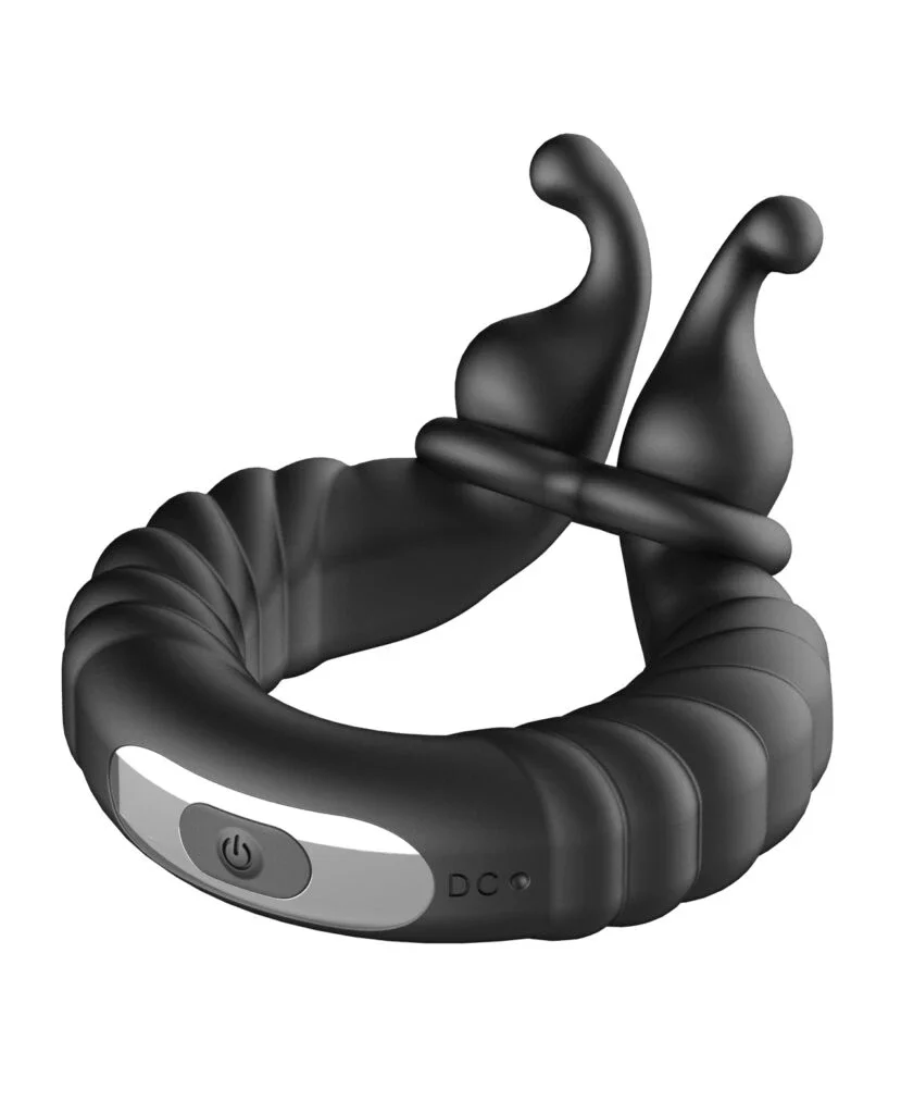 Forto F-24 Textured Vibrating Cock Ring Black - Image 2