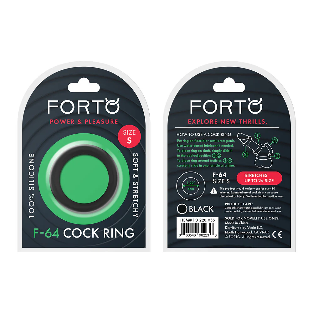 Forto F-64 Cock Ring Black Small