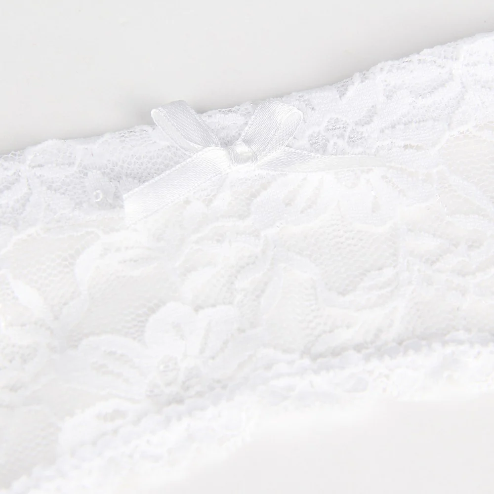 Lace Garter Panties P5201-2 White XL - Image 6