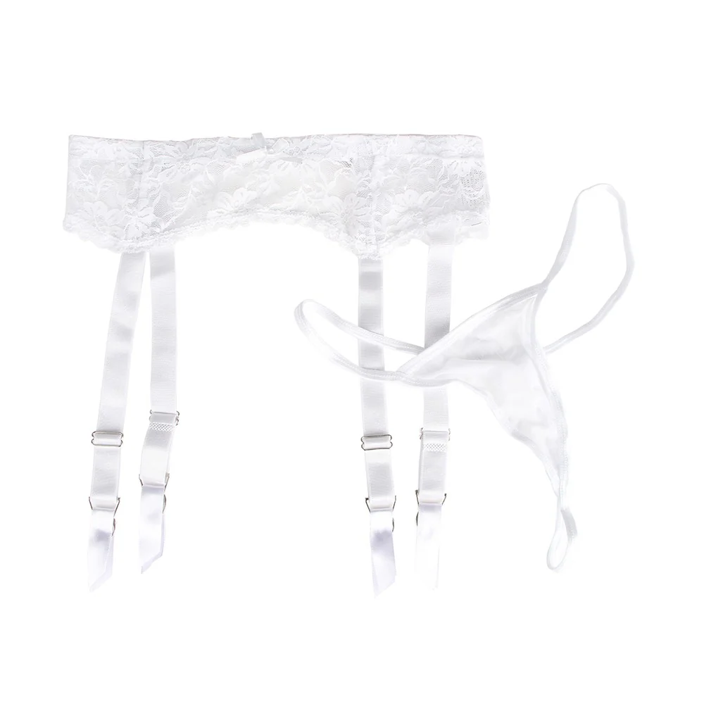 Lace Garter Panties P5201-2 White XL - Image 7