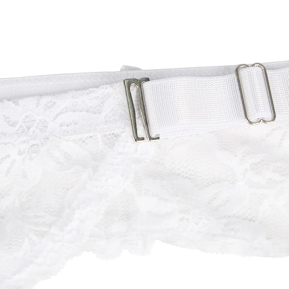 Lace Garter Panties P5201-2 White XL - Image 9