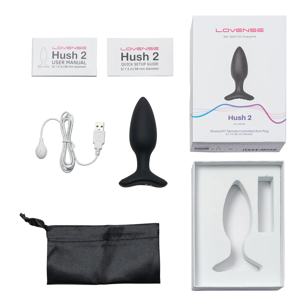 Lovense Hush 2 App-Controlled Silicone Vibrating Butt Plug 1.5" - Image 5