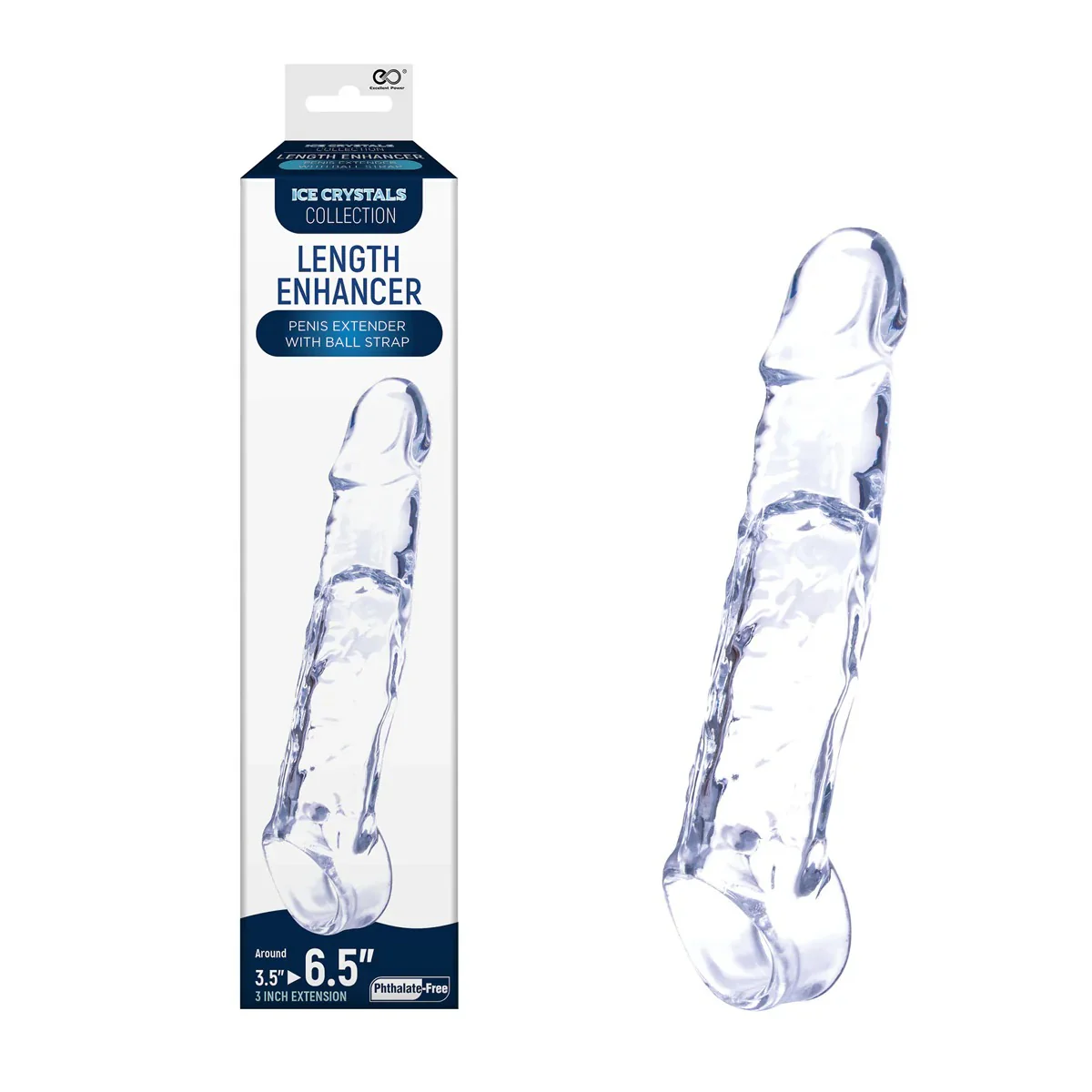 Ice Crystals Collection Length Enhancer Penis Extender Sleeve 6.5" - Image 4