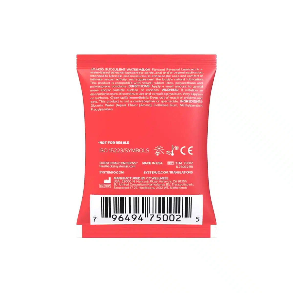 JO H2O Flavors Lube Succulent Watermelon 5ml - Image 6