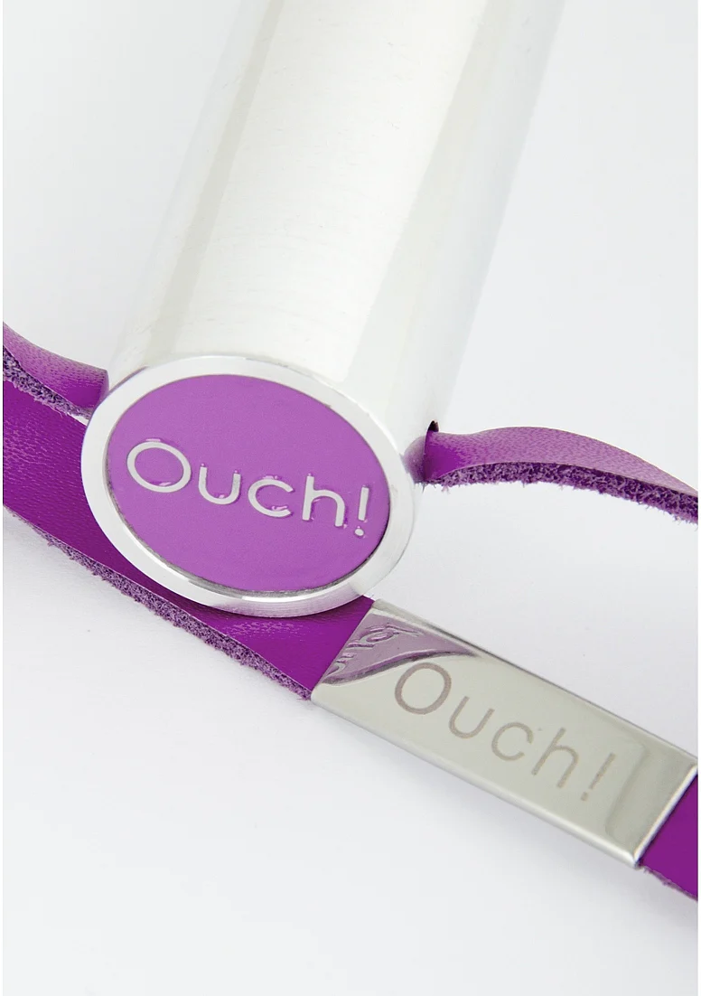 Ouch Leather Circle Tipped Crop Purple - Image 2