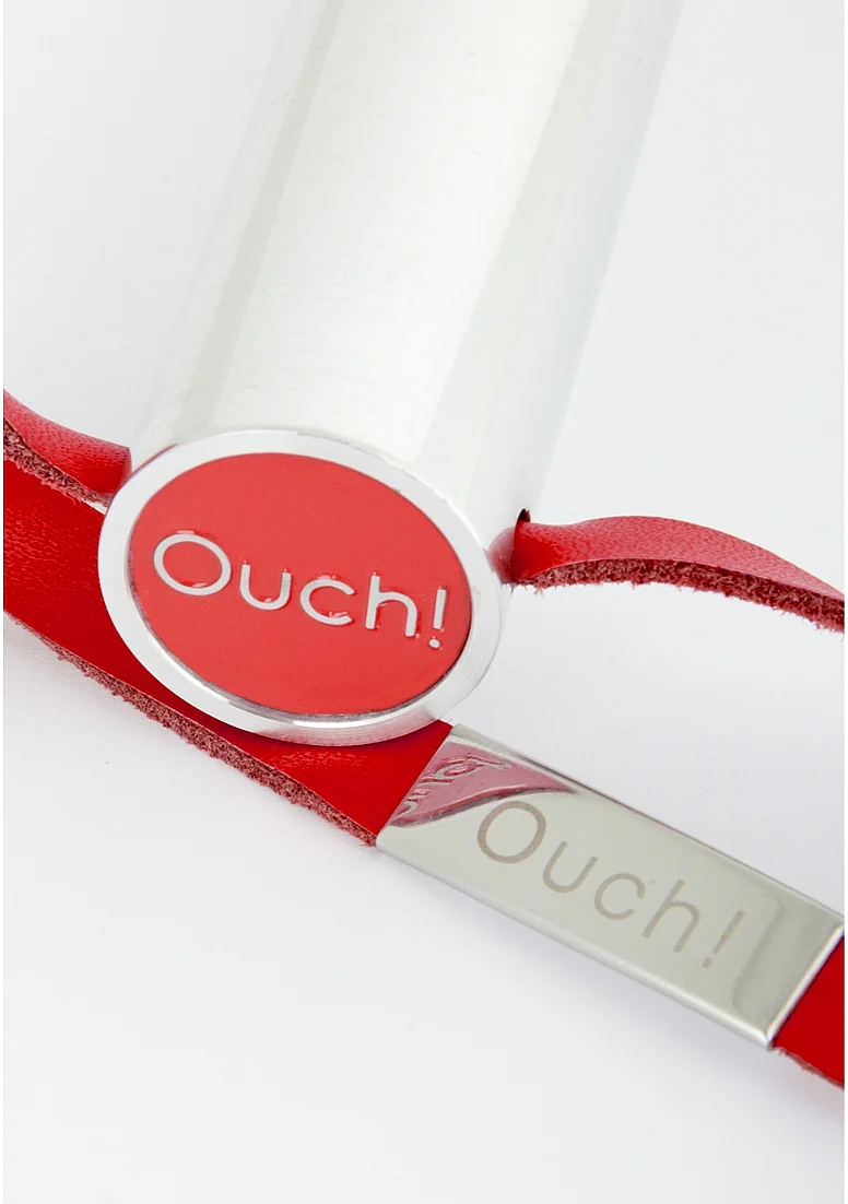 Ouch Leather Square Tipped Crop Red - Image 2