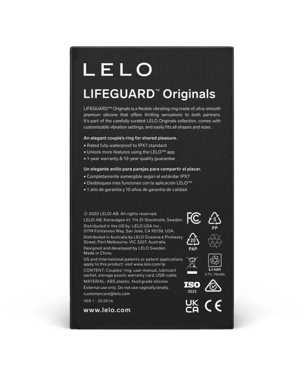 Lelo Lifeguard Originals Vibrating Penis Ring Soft Pink - Image 2