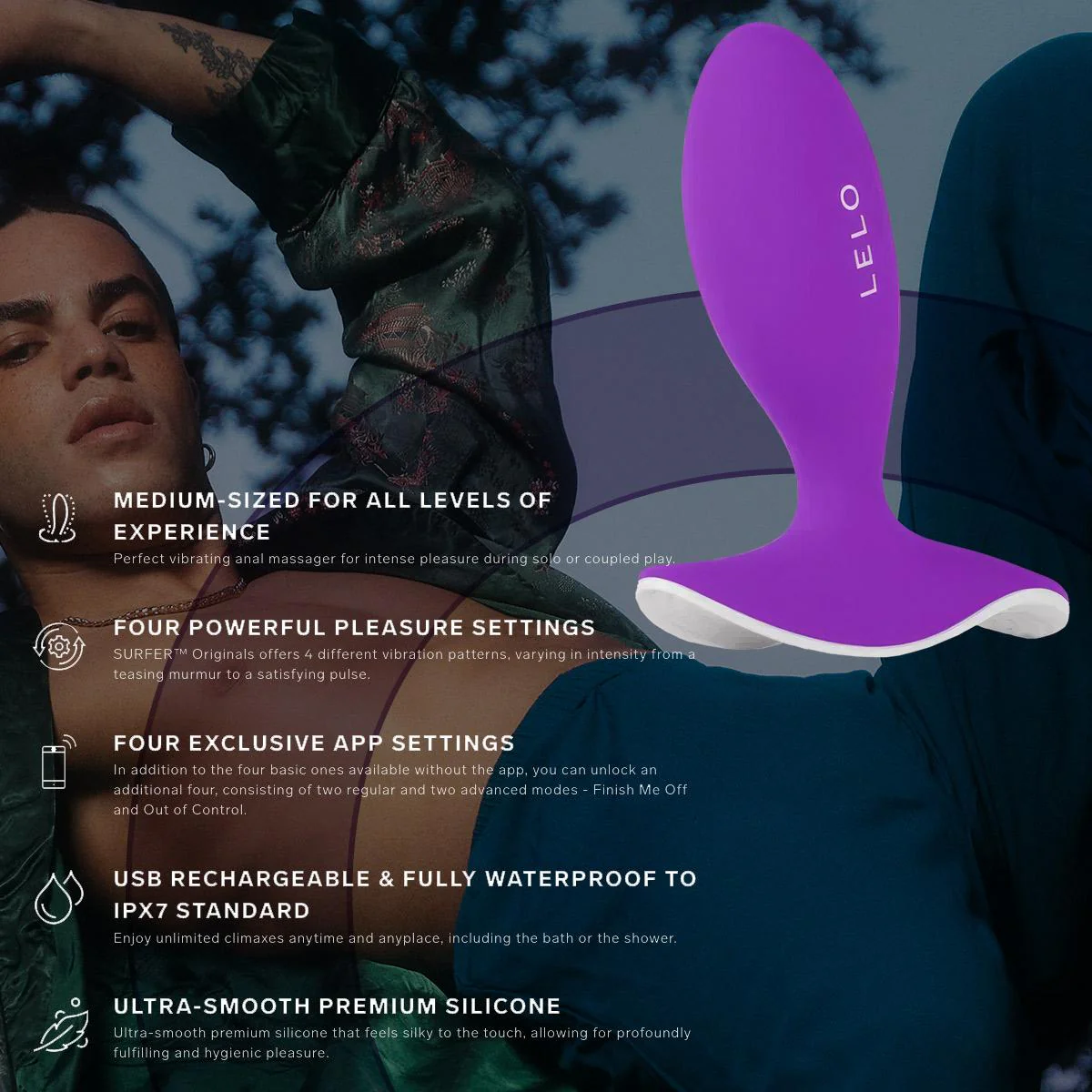 Lelo Surfer Originals Vibrating Prostate Massager Purple - Image 2