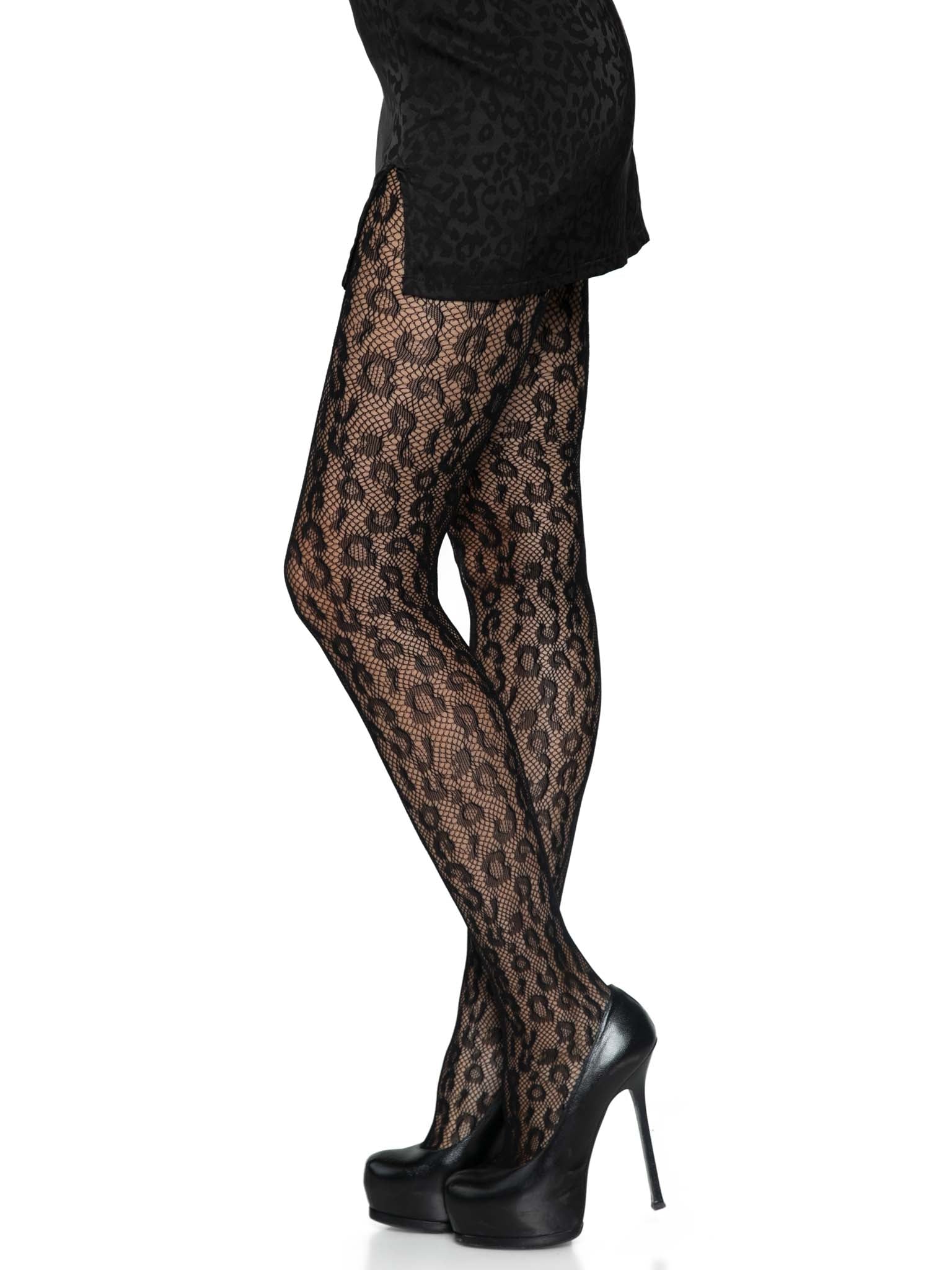 Leg Ave Leopard Net Tights OS - 9716 - Image 4