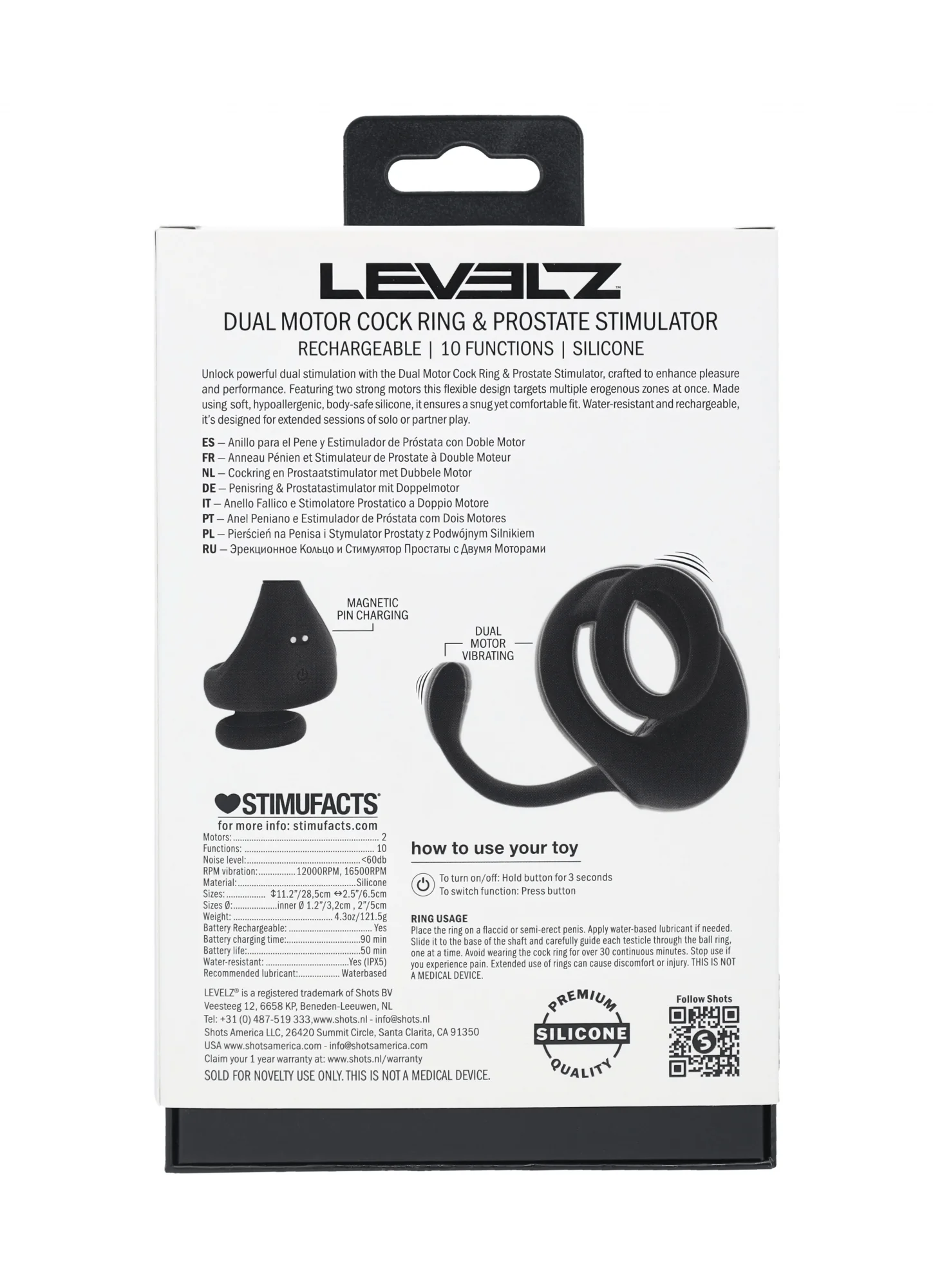 Levelz Dual Motor Silicone Cock Ring With Prostate Stimulator - Image 3