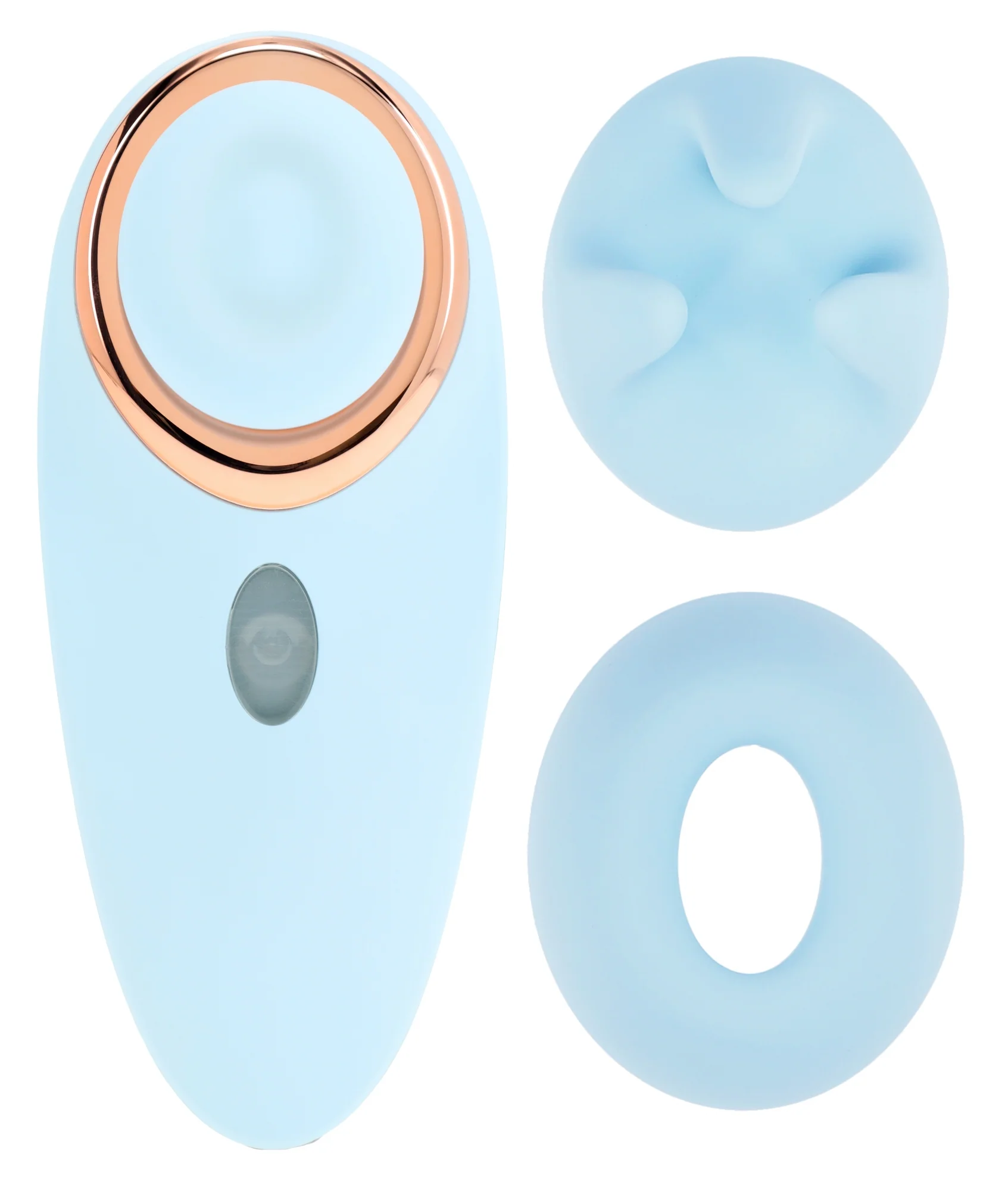 Loveline Aurie Interchangeable Head Clitoral Air Pulse Vibe Blue - Image 2