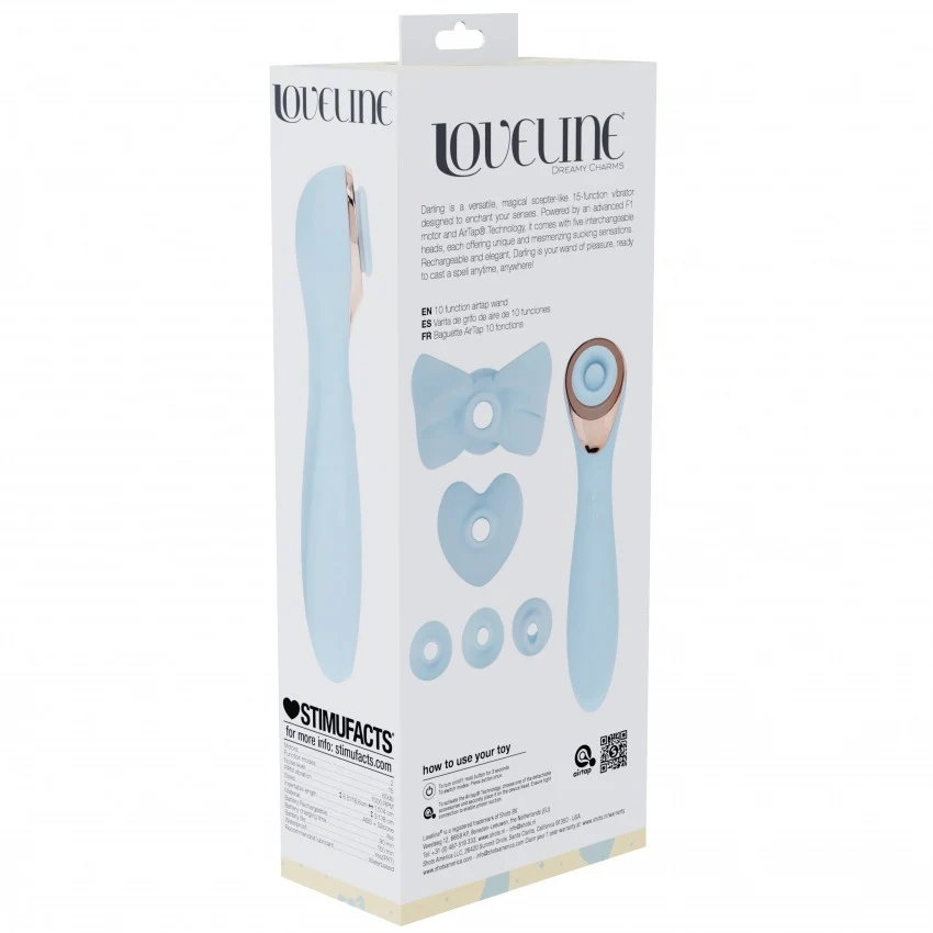 Loveline Darling Clitoral Air Pulse Interchangeable Head Vibe Blue - Image 4