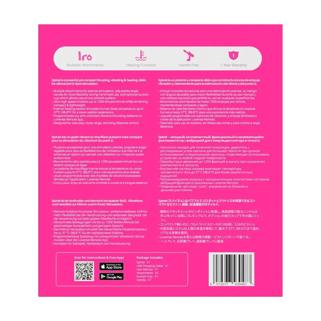 Lovense Spinel Portable Thrusting Vibrating and Heating Dildo/Sex Machine - Image 10