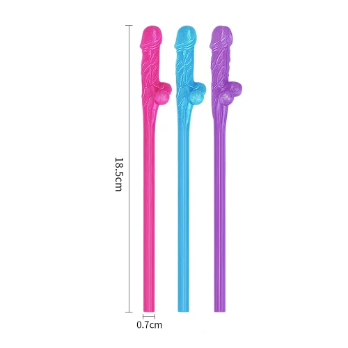 LoveToy Multi Colour Willy Straws 9 Pack - Image 4