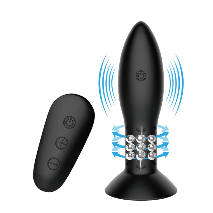Mr Play Rotation Beads Anal Plug 79W-MR Black - Image 8