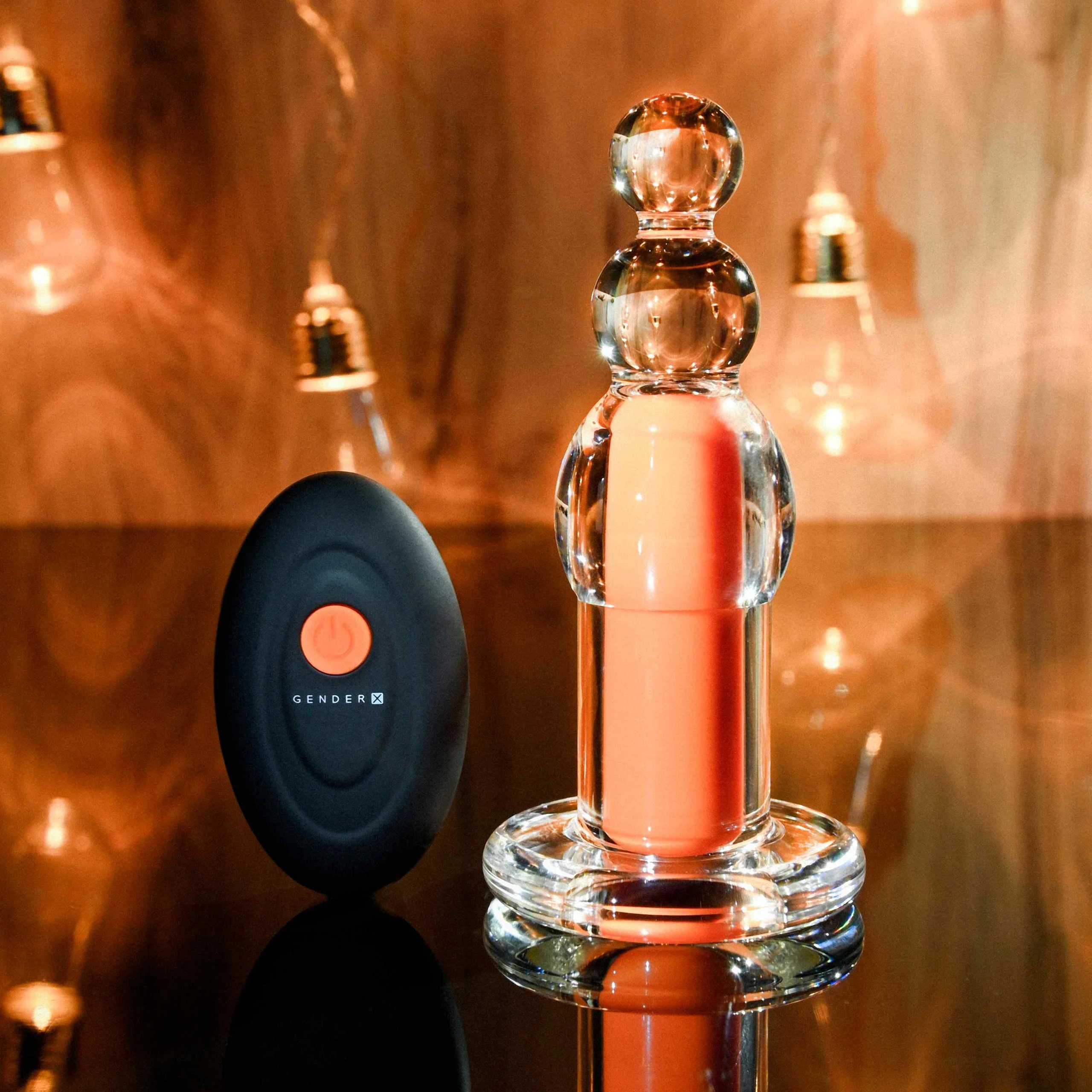 Orange Dream Clear Vibrating Beaded Shape with Remote Control - Image 4
