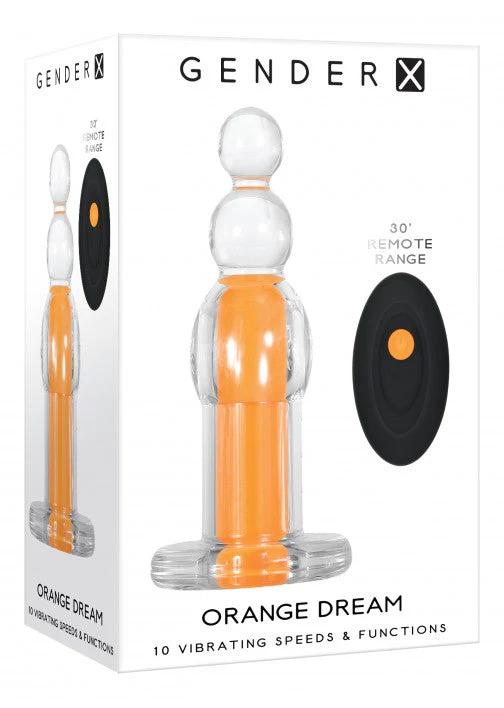 Orange Dream Clear Vibrating Beaded Shape with Remote Control - Image 7