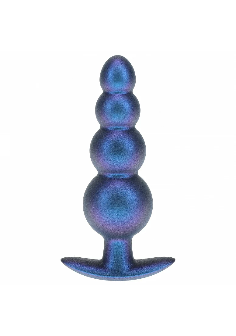 Ouch 4.6" Beaded Anal Plug Metallic blue - Image 2