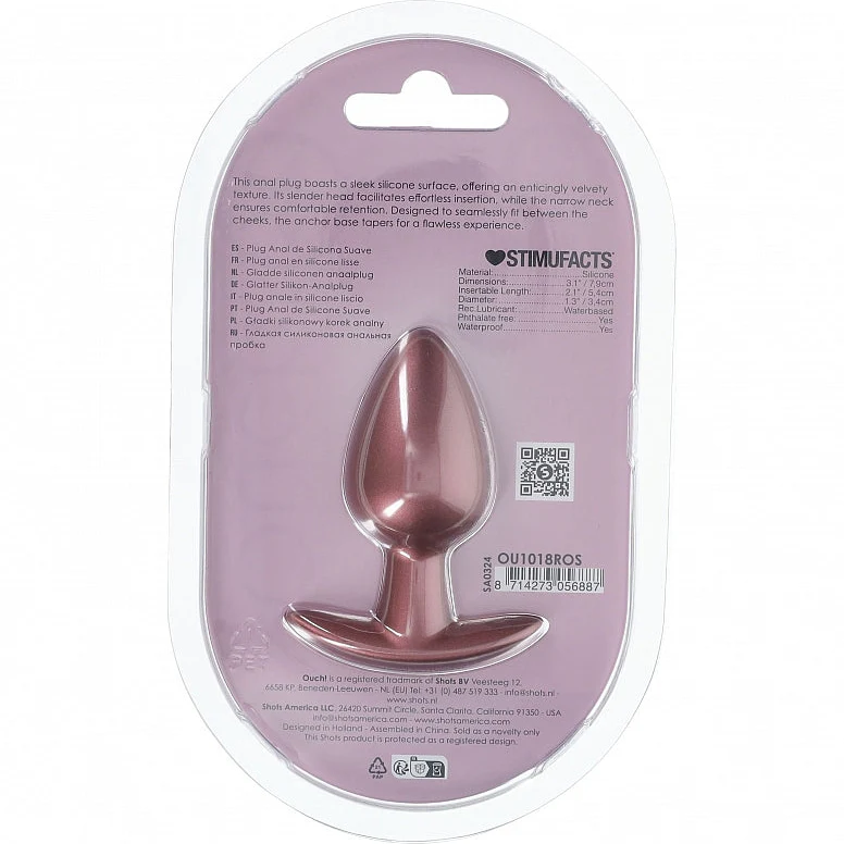 Ouch Anal Plug 3.1" Rose Gold - Image 2